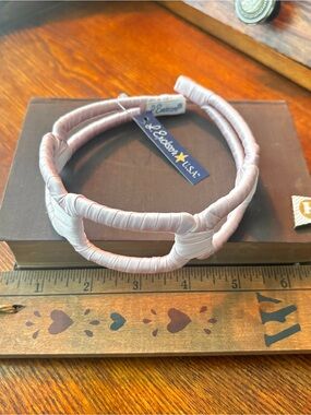 L.Erickson Pink Satin Double Headband